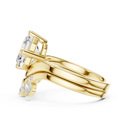 3.47 Ct Round, Oval, And Ascher Cut lab Grown Dainty  Diamond  Ring For Women Wedding Wear - HIGHCARAT DIAMONDS