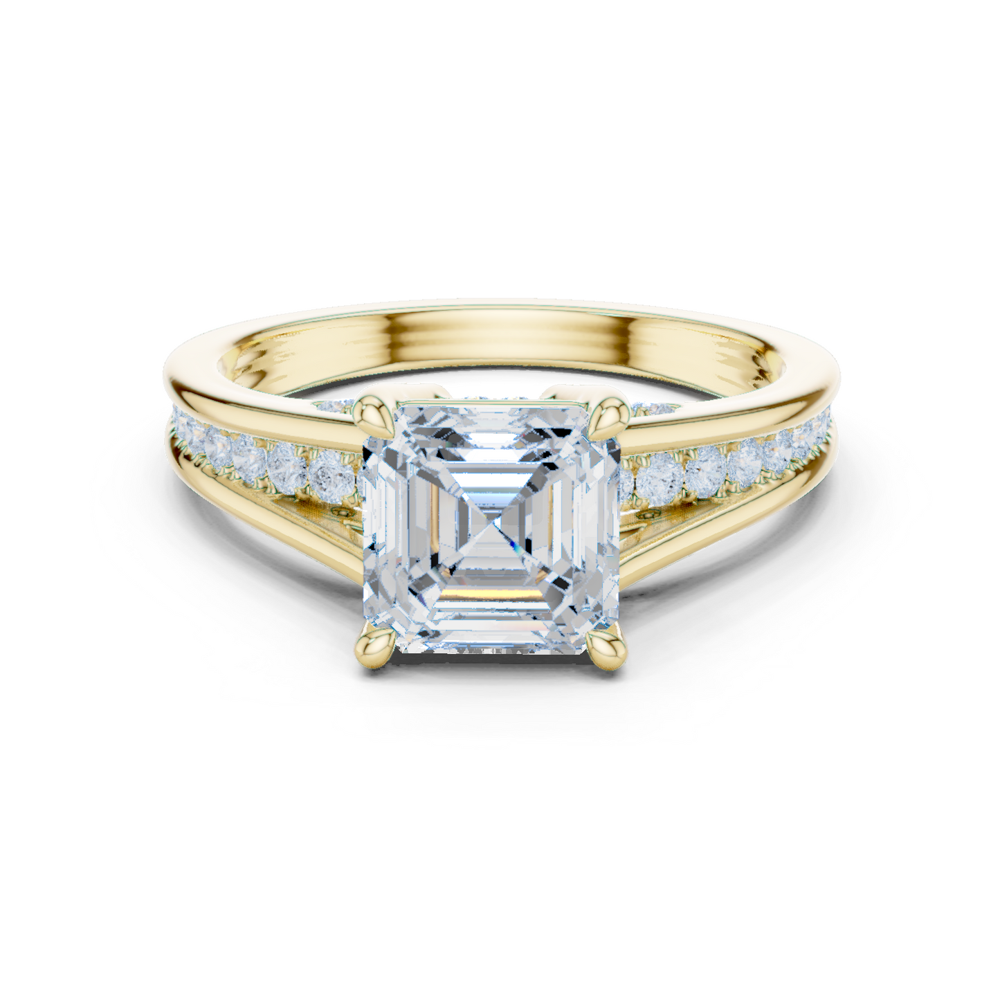 2.30Ct Asscher and Round Cut Lab Grown Diamond Vintage Pave Set Perfect Engagement Ring For Women's - HIGHCARAT DIAMONDS