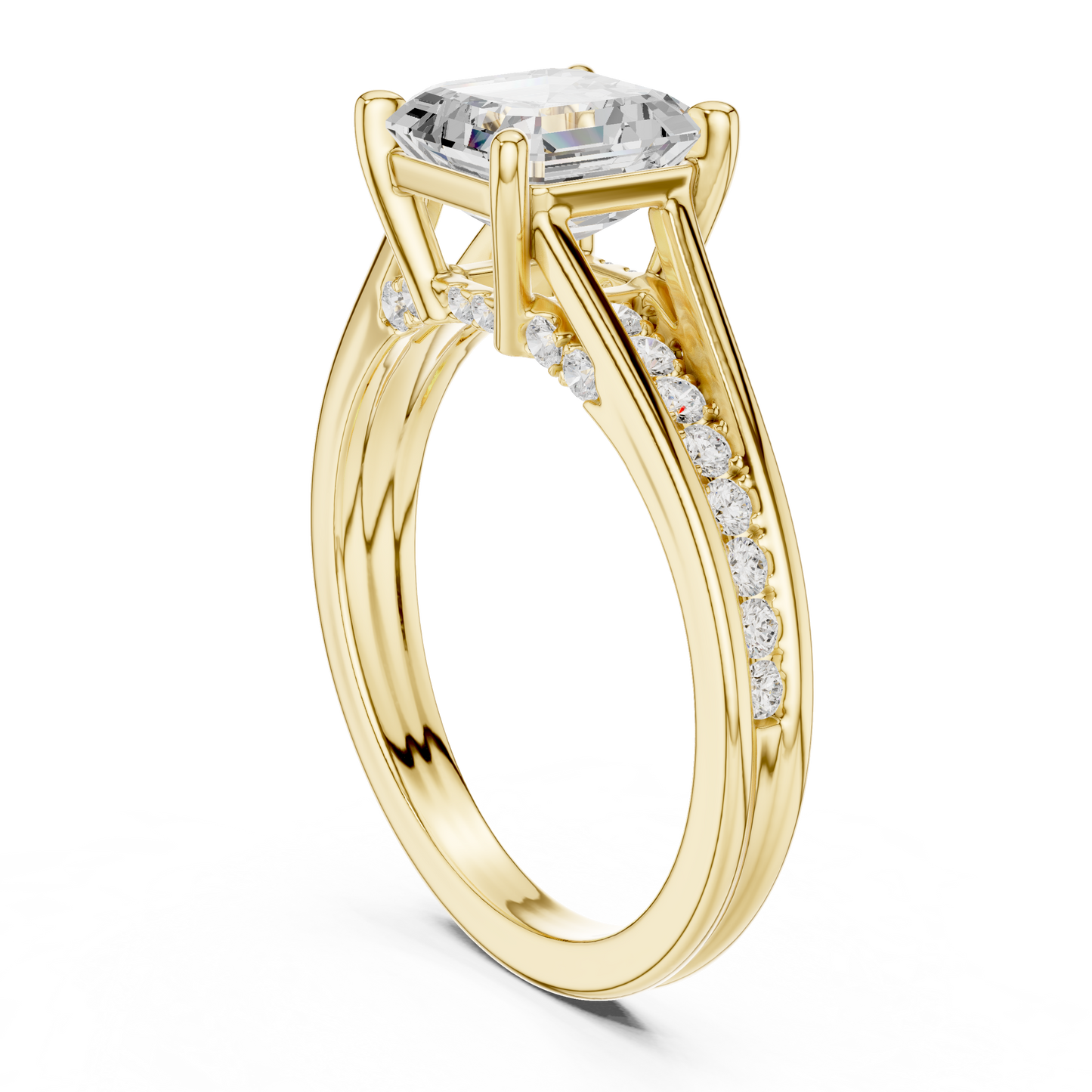 2.30Ct Asscher and Round Cut Lab Grown Diamond Vintage Pave Set Perfect Engagement Ring For Women's - HIGHCARAT DIAMONDS
