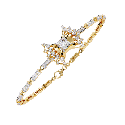 1.65Ct Princess And Round Cut Diamond Antique Elegant Delicate Stunning Perfect Tennis Bridesmaid Bracelet