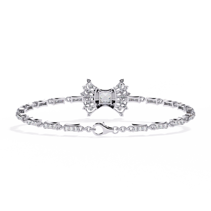 1.65Ct Princess And Round Cut Diamond Antique Elegant Delicate Stunning Perfect Tennis Bridesmaid Bracelet