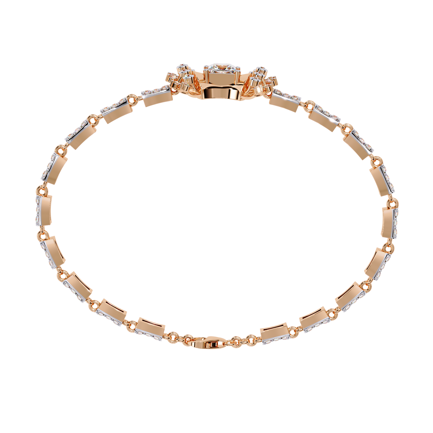 1.65Ct Princess And Round Cut Diamond Antique Elegant Delicate Stunning Perfect Tennis Bridesmaid Bracelet