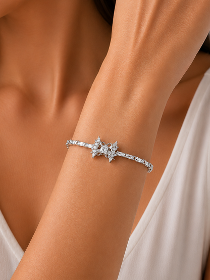 1.65 Ct Princess & Round Diamond Tennis Bracelet
