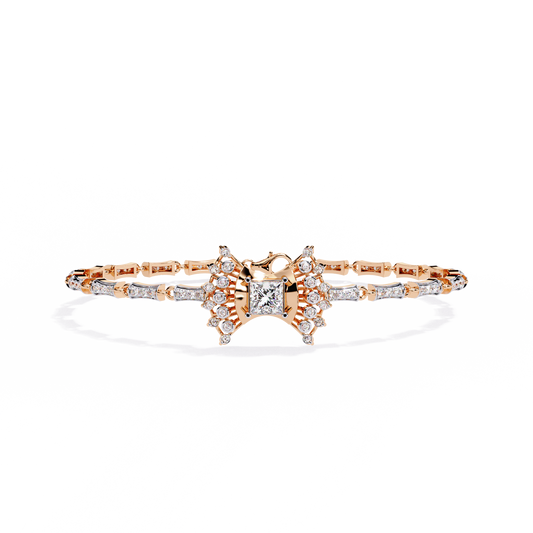 1.65Ct Princess And Round Cut Diamond Antique Elegant Delicate Stunning Perfect Tennis Bridesmaid Bracelet