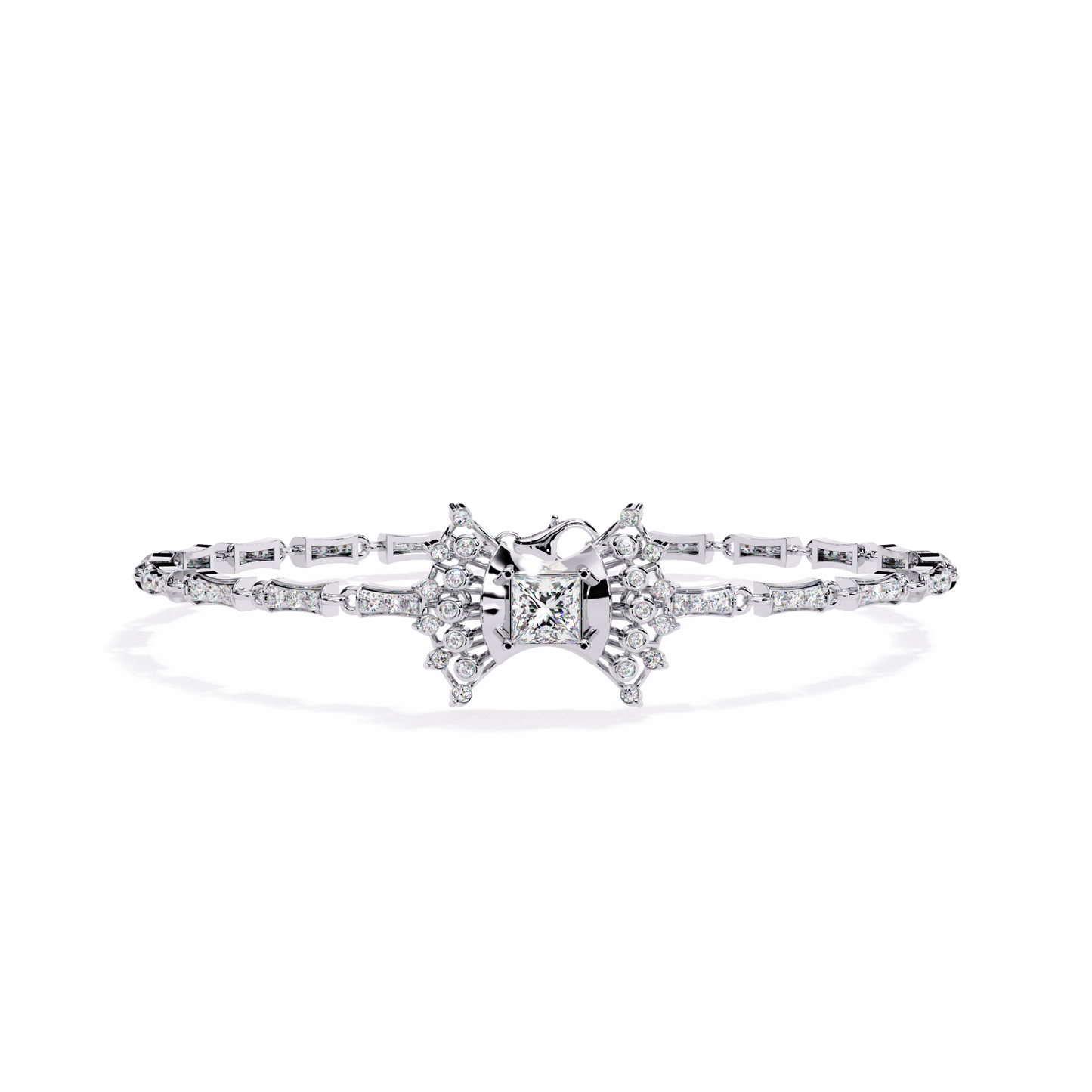 1.65Ct Princess And Round Cut Diamond Antique Elegant Delicate Stunning Perfect Tennis Bridesmaid Bracelet