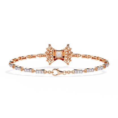 1.65Ct Princess And Round Cut Diamond Antique Elegant Delicate Stunning Perfect Tennis Bridesmaid Bracelet