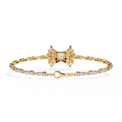 1.65Ct Princess And Round Cut Diamond Antique Elegant Delicate Stunning Perfect Tennis Bridesmaid Bracelet