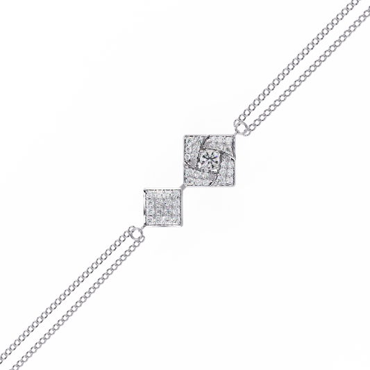 Round Cut Top Grade Natural Diamond Stunning Minimalist Dainty Party Wear Bracelet For Her