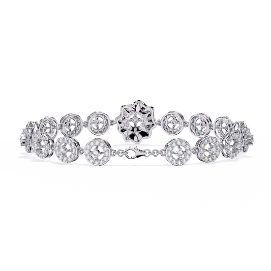 2.16Ct Round Cut Top Grade Diamond Elegant Perfect Delicate Vintage Classic Line Bracelet Gift For Women's