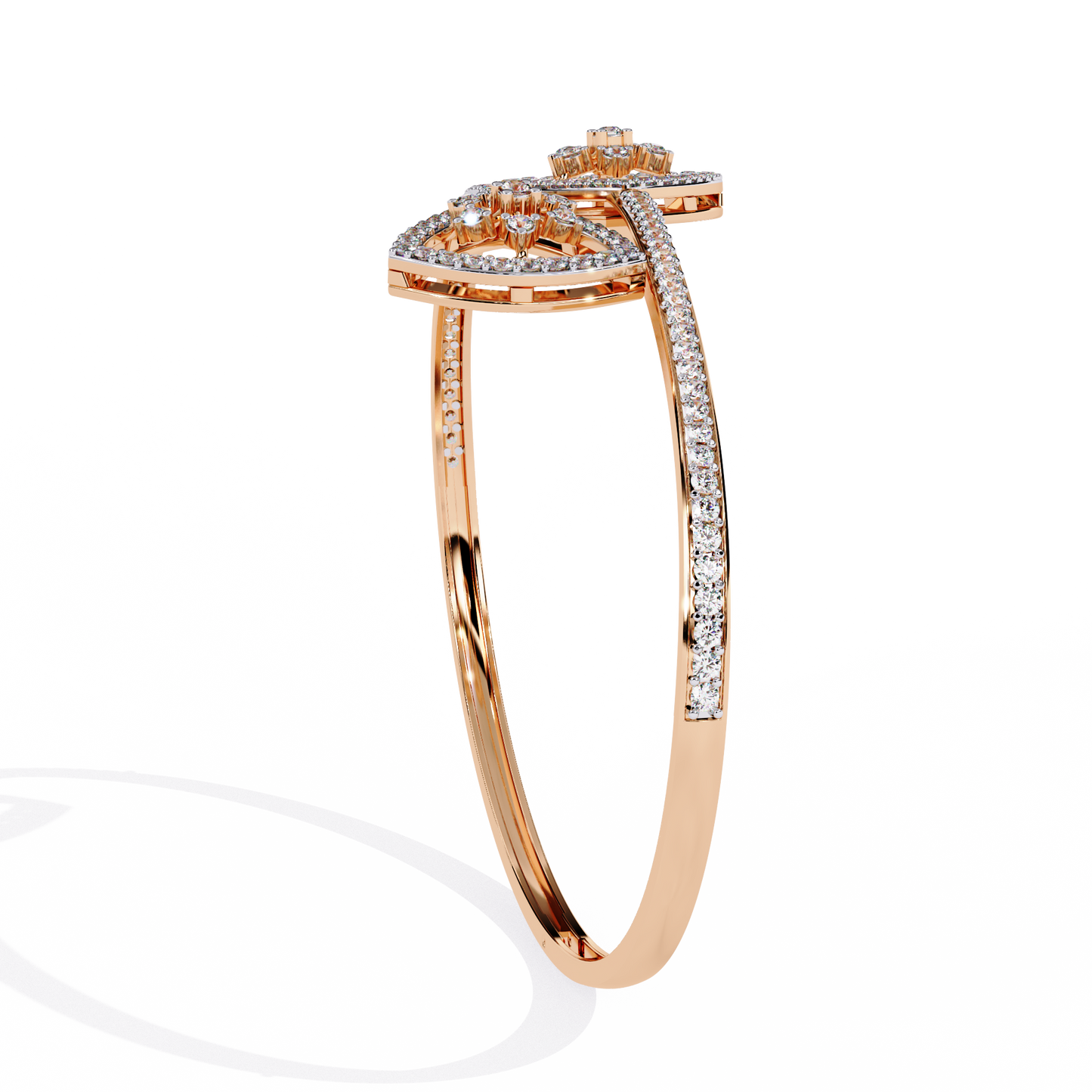1.35Ct Trilliant Shape Round Cut High Quality Diamond Art Deco Vintage Open Cluster Every Day Bangle for Her