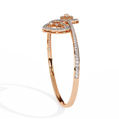 1.35Ct Trilliant Shape Round Cut High Quality Diamond Art Deco Vintage Open Cluster Every Day Bangle for Her
