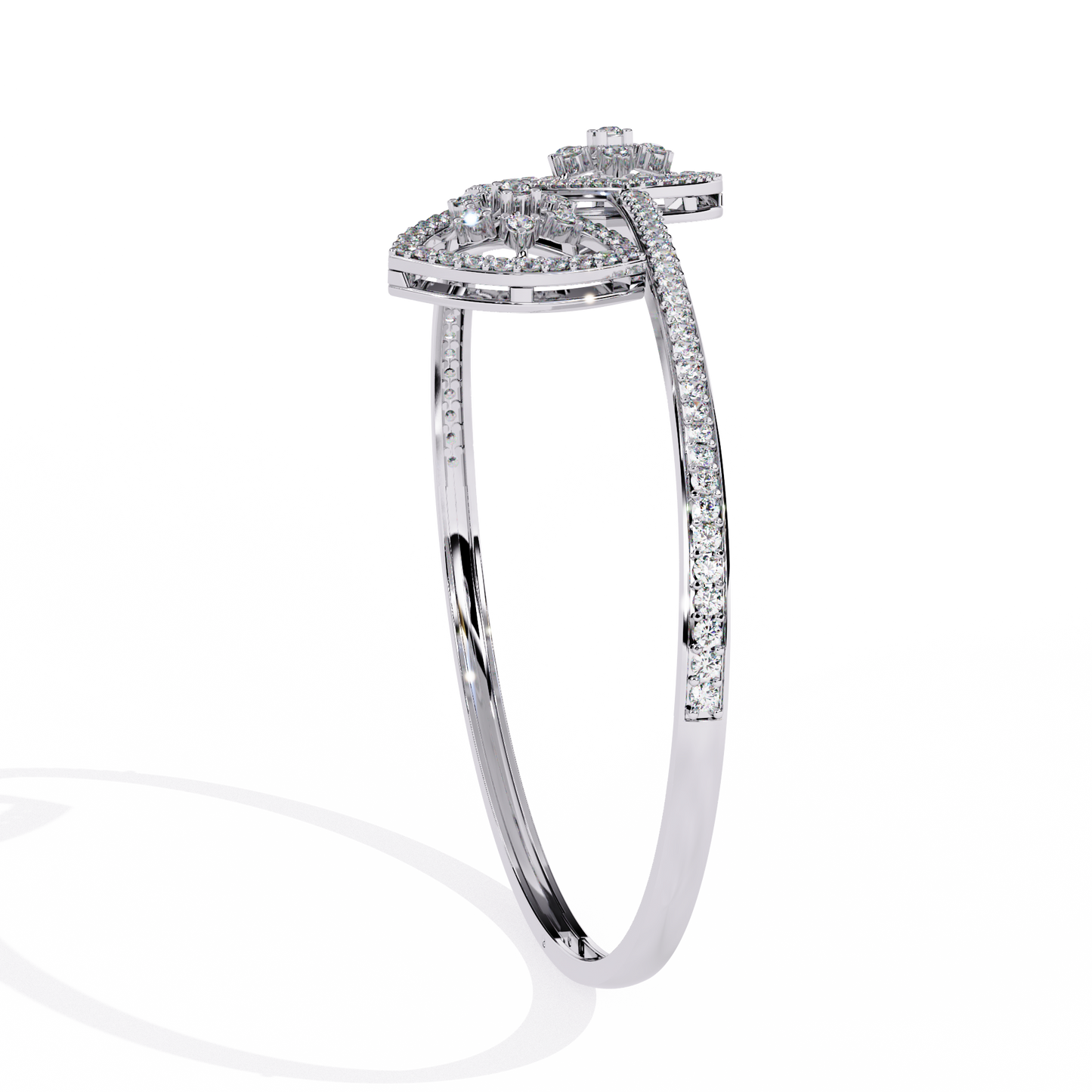 1.35Ct Trilliant Shape Round Cut High Quality Diamond Art Deco Vintage Open Cluster Every Day Bangle for Her