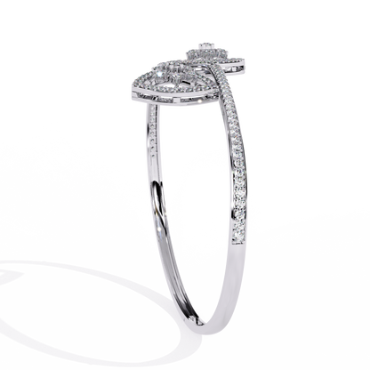 1.35Ct Trilliant Shape Round Cut High Quality Diamond Art Deco Vintage Open Cluster Every Day Bangle for Her