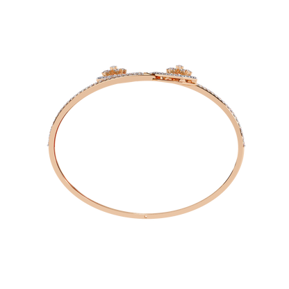 1.35Ct Trilliant Shape Round Cut High Quality Diamond Art Deco Vintage Open Cluster Every Day Bangle for Her