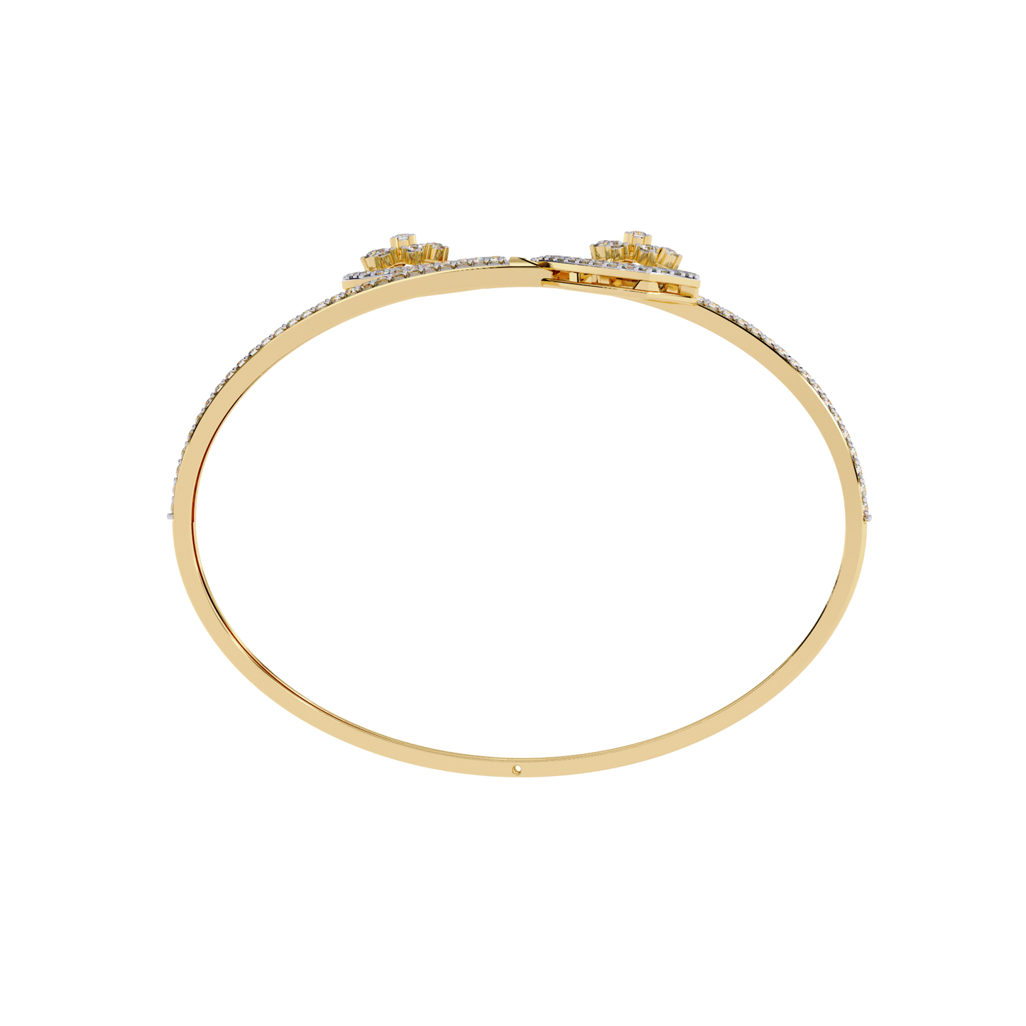 1.35Ct Trilliant Shape Round Cut High Quality Diamond Art Deco Vintage Open Cluster Every Day Bangle for Her