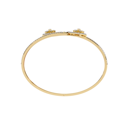 1.35Ct Trilliant Shape Round Cut High Quality Diamond Art Deco Vintage Open Cluster Every Day Bangle for Her