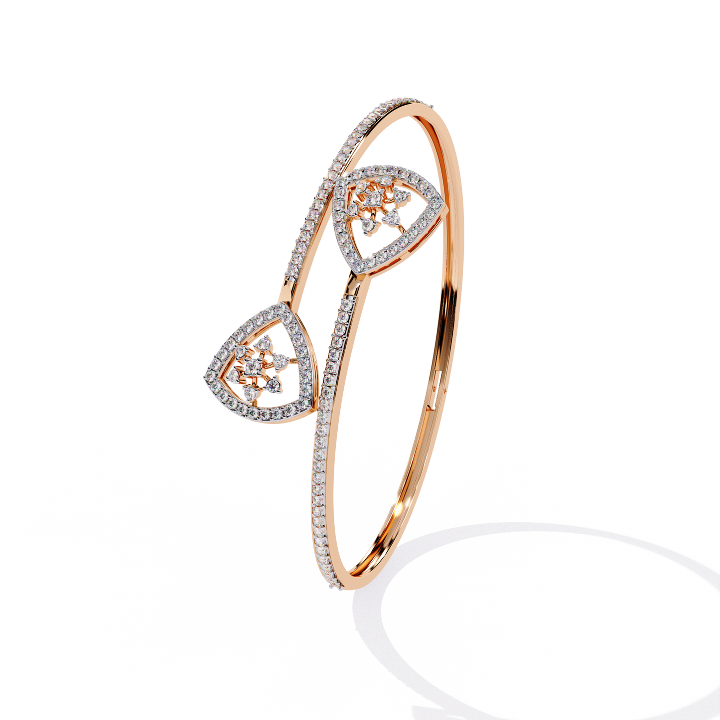 1.35Ct Trilliant Shape Round Cut High Quality Diamond Art Deco Vintage Open Cluster Every Day Bangle for Her