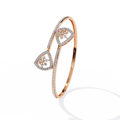 1.35Ct Trilliant Shape Round Cut High Quality Diamond Art Deco Vintage Open Cluster Every Day Bangle for Her
