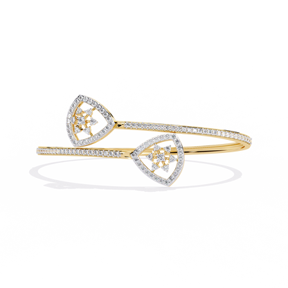 1.35Ct Trilliant Shape Round Cut High Quality Diamond Art Deco Vintage Open Cluster Every Day Bangle for Her