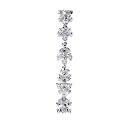 Round Cut Diamond Flower Shape Antique Stunning Sparkling Prefect Party Wear Tennis Bracelet