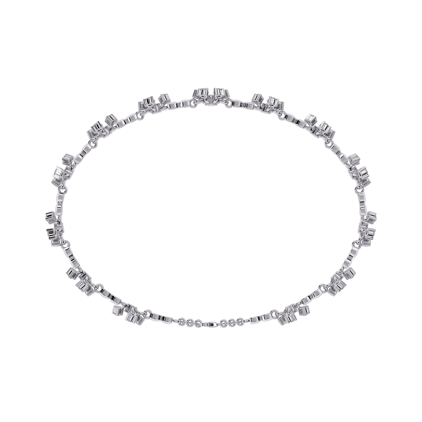 Round Cut Diamond Flower Shape Antique Stunning Sparkling Prefect Party Wear Tennis Bracelet