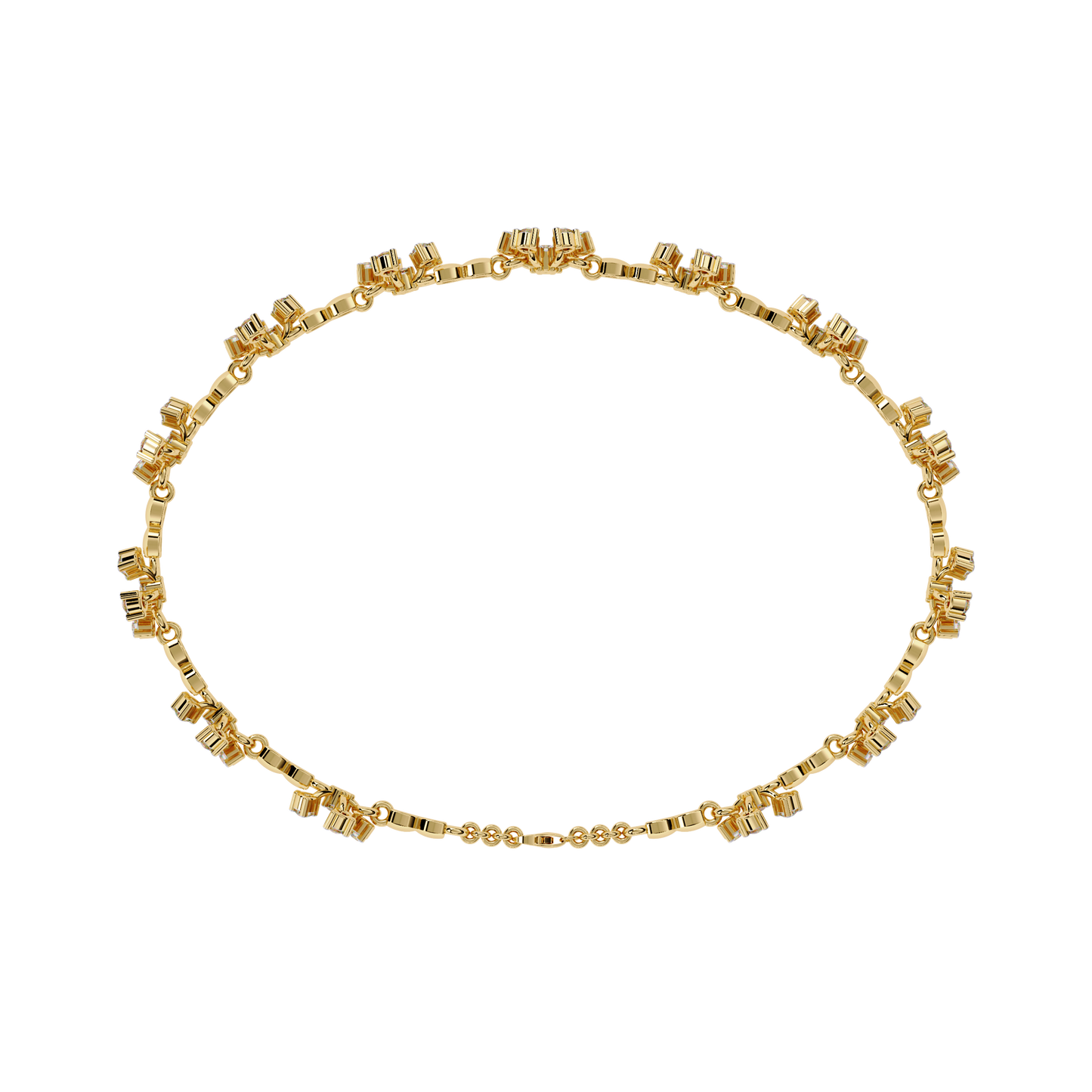 Round Cut Diamond Flower Shape Antique Stunning Sparkling Prefect Party Wear Tennis Bracelet