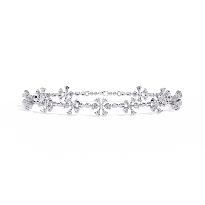 Round Cut Diamond Flower Shape Antique Stunning Sparkling Prefect Party Wear Tennis Bracelet