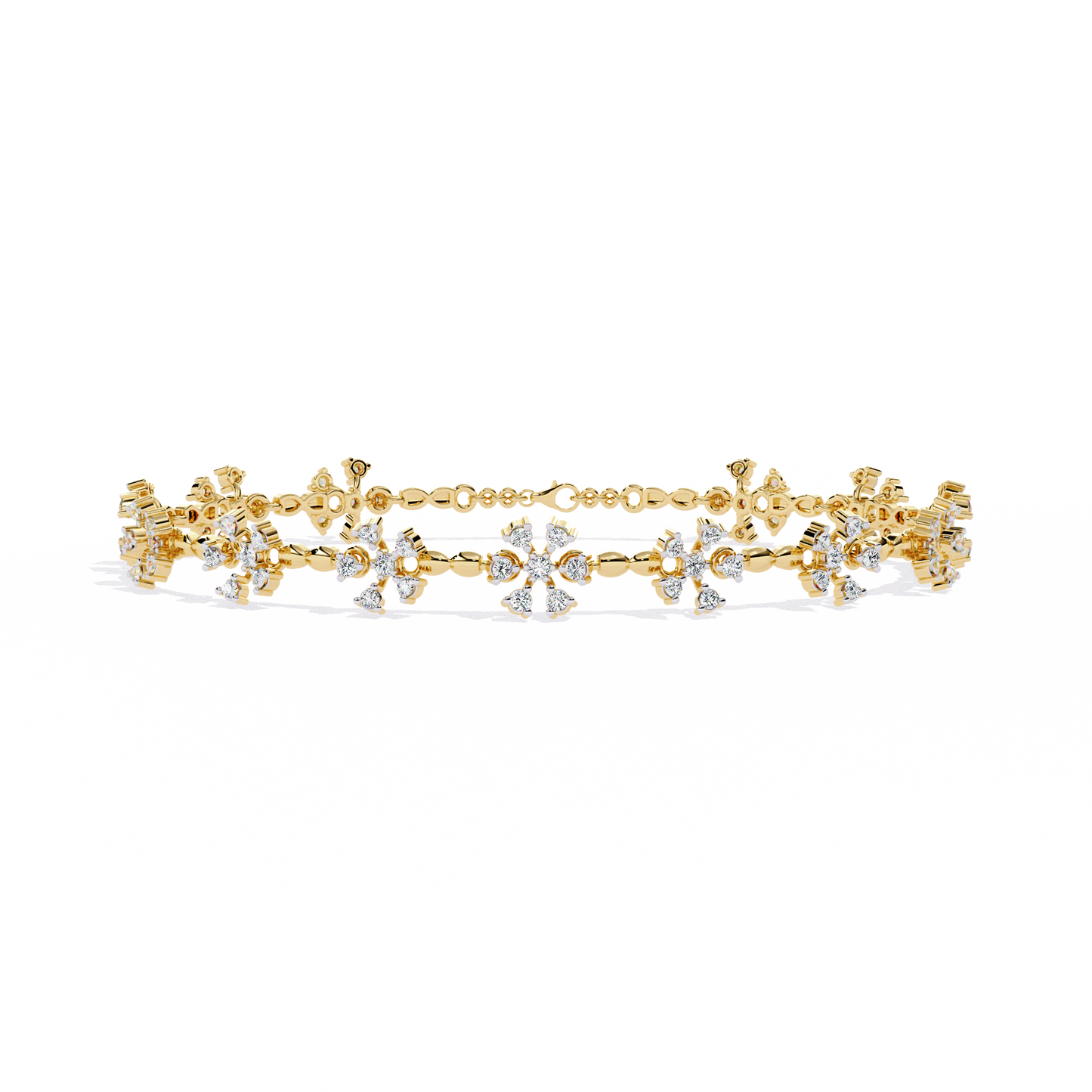 Round Cut Diamond Flower Shape Antique Stunning Sparkling Prefect Party Wear Tennis Bracelet