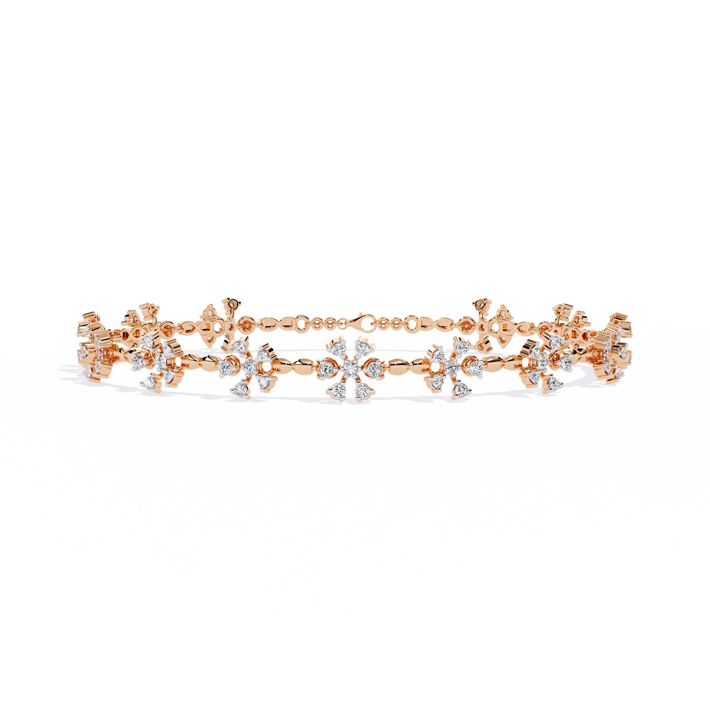 Round Cut Diamond Flower Shape Antique Stunning Sparkling Prefect Party Wear Tennis Bracelet