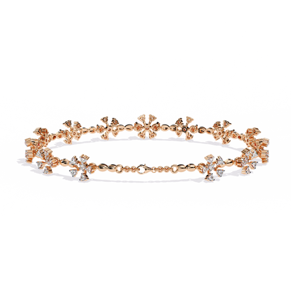 Round Cut Diamond Flower Shape Antique Stunning Sparkling Prefect Party Wear Tennis Bracelet