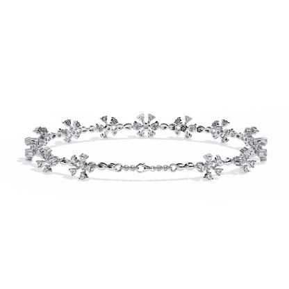 Round Cut Diamond Flower Shape Antique Stunning Sparkling Prefect Party Wear Tennis Bracelet