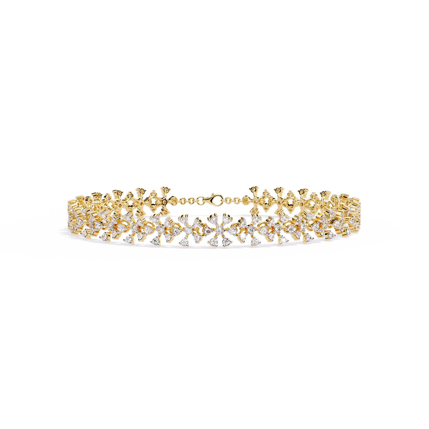 1.59Ct Round Cut Top Grade Diamond Antique Flower Shape Cluster Dainty Bridesmaid Tennis Bracelet Gift For Women's