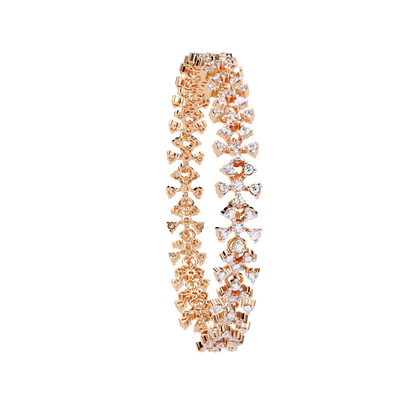 1.59Ct Round Cut Top Grade Diamond Antique Flower Shape Cluster Dainty Bridesmaid Tennis Bracelet Gift For Women's