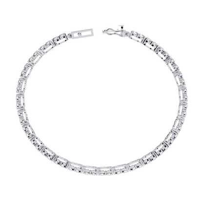 3.98Ct Round Cut Diamond Elegant Channel Set Hand Crafted Bridesmaid Tennis Bracelet Gift for Women's