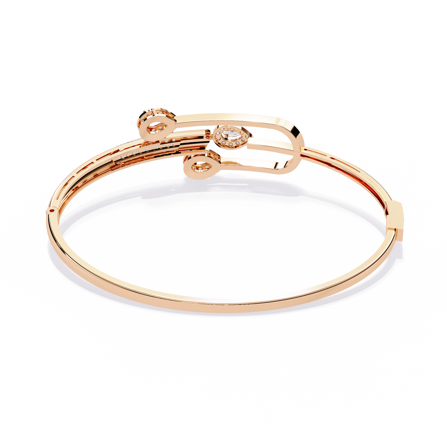 Vintage Pear And Round Cut High Quality Diamond Antique Statement Halo Style  Perfect Bangle For Her