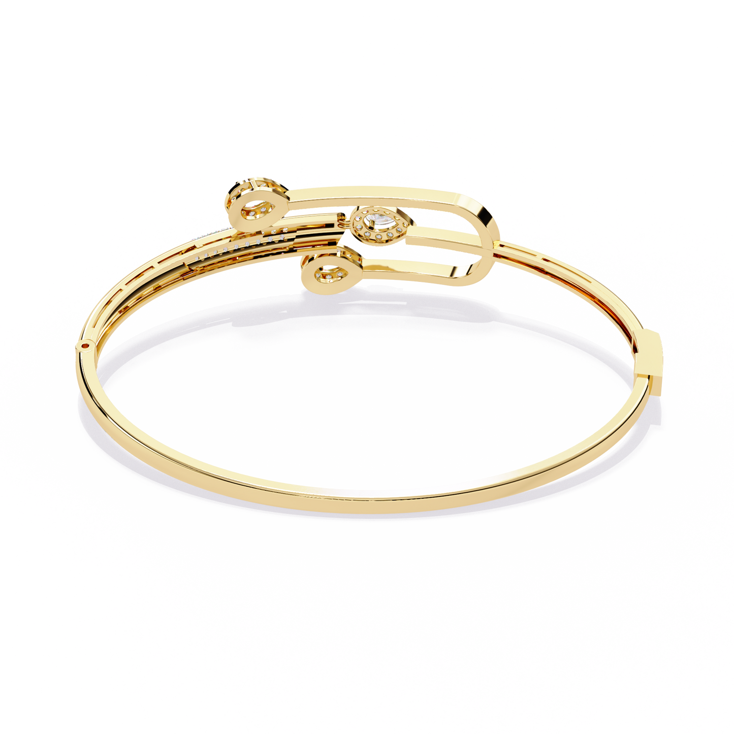Vintage Pear And Round Cut High Quality Diamond Antique Statement Halo Style  Perfect Bangle For Her