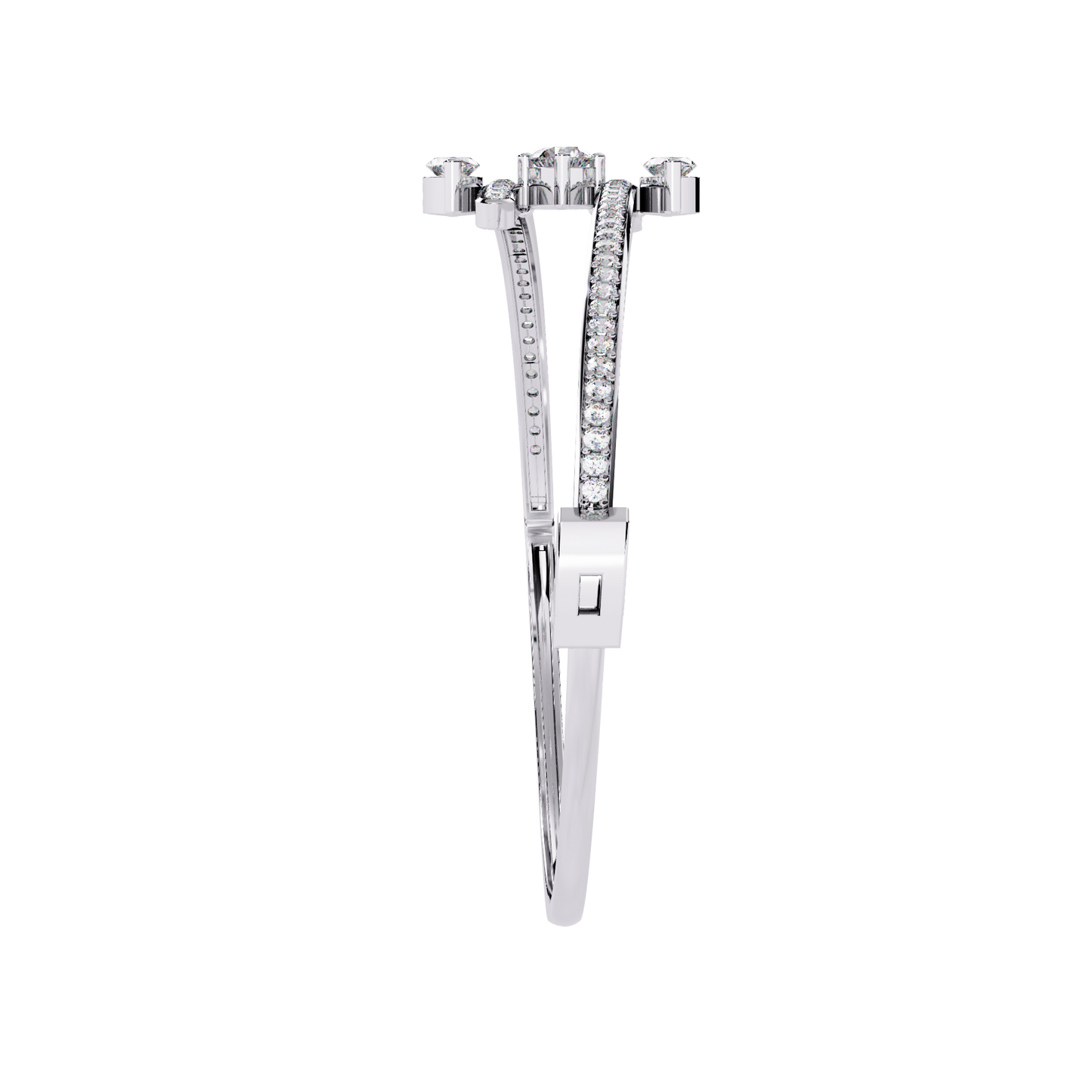 1.56Ct Marquise And Round Cut Lab Grown Diamond Unique Channel Set 14k Yellow Gold Daily Wear Bangle