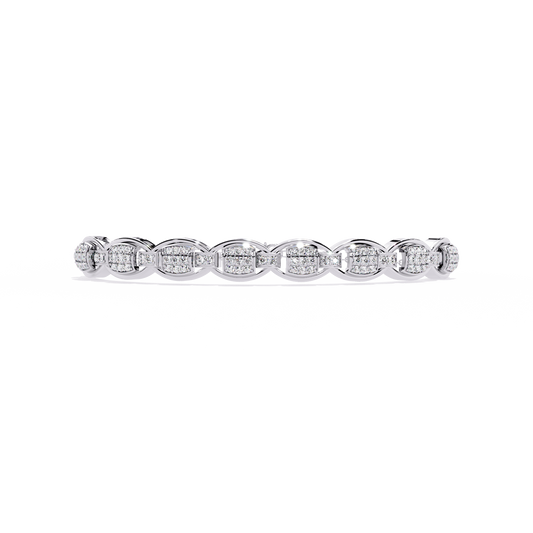 Round Cut High Quality Diamond Dainty Prong Set Minimalist Elegant Stackable Bangle For Gift