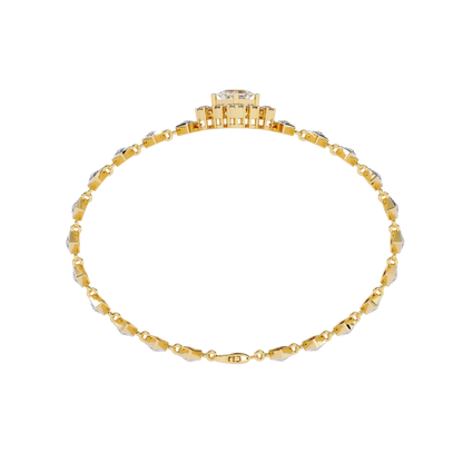1.70Ct Princess And Round Cut Top Grade Diamond Halo Style Dainty Elegant Handcrafted Tennis Bracelet For Her