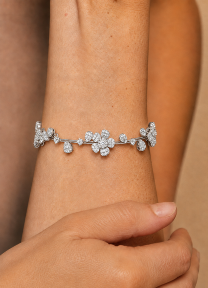 2.36Ct Baguette And Round Cut Diamond Elegant Minimalist Custom Stacking Tennis Party Wear Bracelet