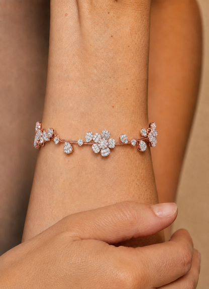 2.36Ct Baguette And Round Cut Diamond Elegant Minimalist Custom Stacking Tennis Party Wear Bracelet