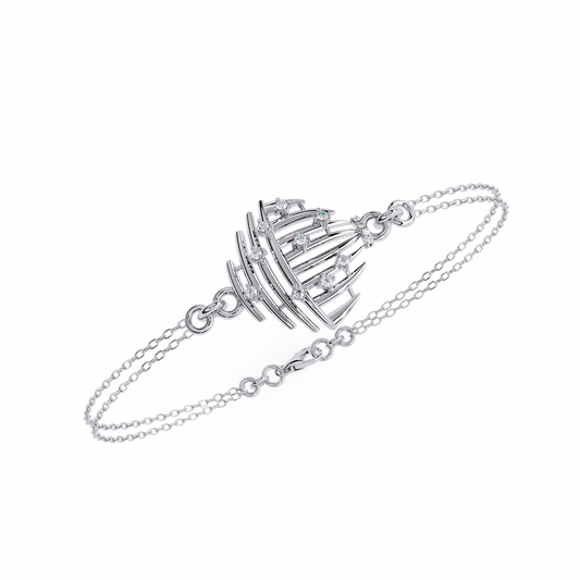 Antique 0.13Ct Round Cut White Colorless Lab Grown Diamond Vintage Dainty Party Wear Cuff Bracelet For Gift