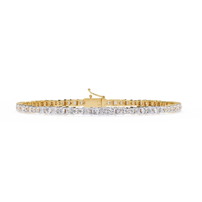 2.05Ct Round And Princess Cut Lab Grown Diamond Timeless Channel Set Dainty Tennis Bridesmaid Bracelet For Her