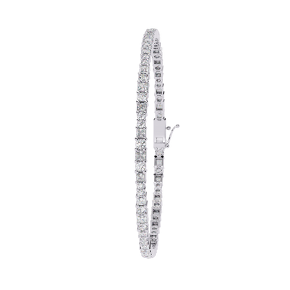 2.05Ct Round And Princess Cut Lab Grown Diamond Timeless Channel Set Dainty Tennis Bridesmaid Bracelet For Her