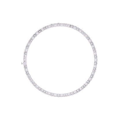 2.05Ct Round And Princess Cut Lab Grown Diamond Timeless Channel Set Dainty Tennis Bridesmaid Bracelet For Her