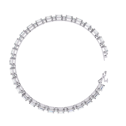 5.10Ct Emerald And Round Cut Diamond Elegant Minimalist Vintage Handmade Dainty Tennis Wedding Bracelet Gift For Women's