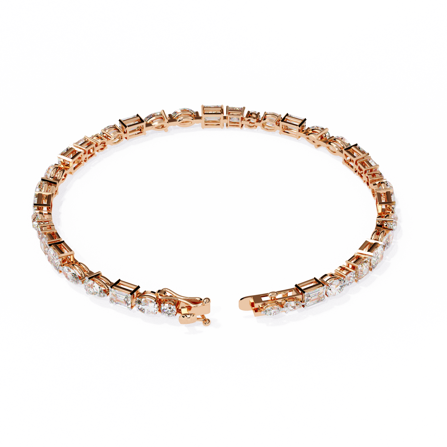 5.74Ct Multi Shape Lab Grown Daimond Unique Perfect Dainty Handcrafted Statement Tennis Bracelet Annivrasry Gift For Her