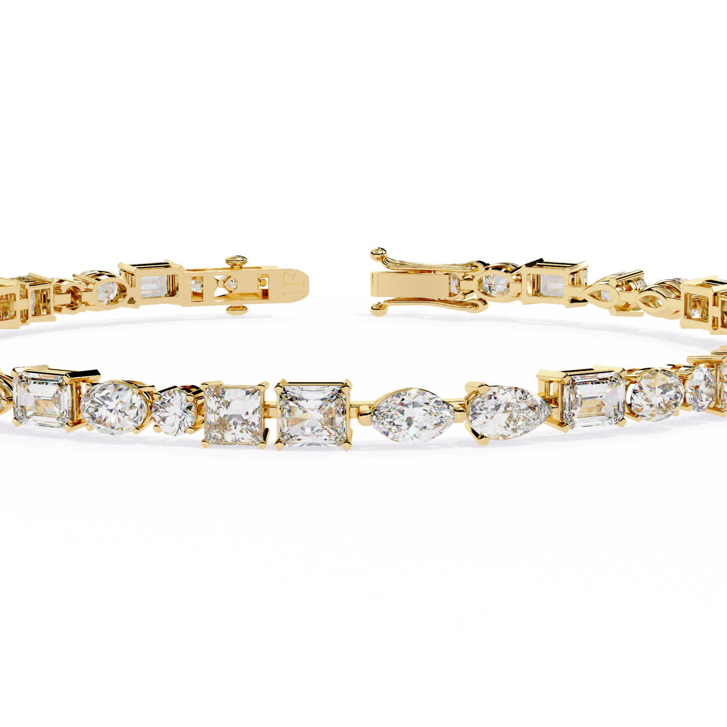 5.74Ct Multi Shape Lab Grown Daimond Unique Perfect Dainty Handcrafted Statement Tennis Bracelet Annivrasry Gift For Her