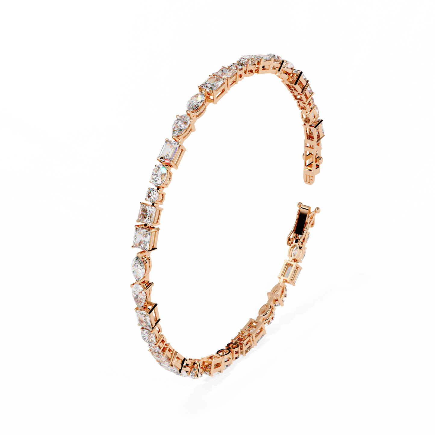 5.74Ct Multi Shape Lab Grown Daimond Unique Perfect Dainty Handcrafted Statement Tennis Bracelet Annivrasry Gift For Her