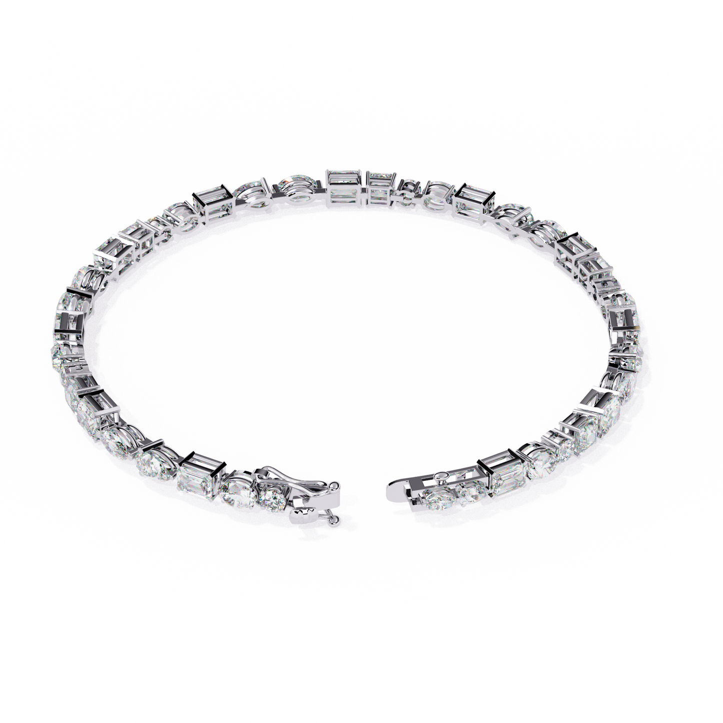 5.74Ct Multi Shape Lab Grown Daimond Unique Perfect Dainty Handcrafted Statement Tennis Bracelet Annivrasry Gift For Her